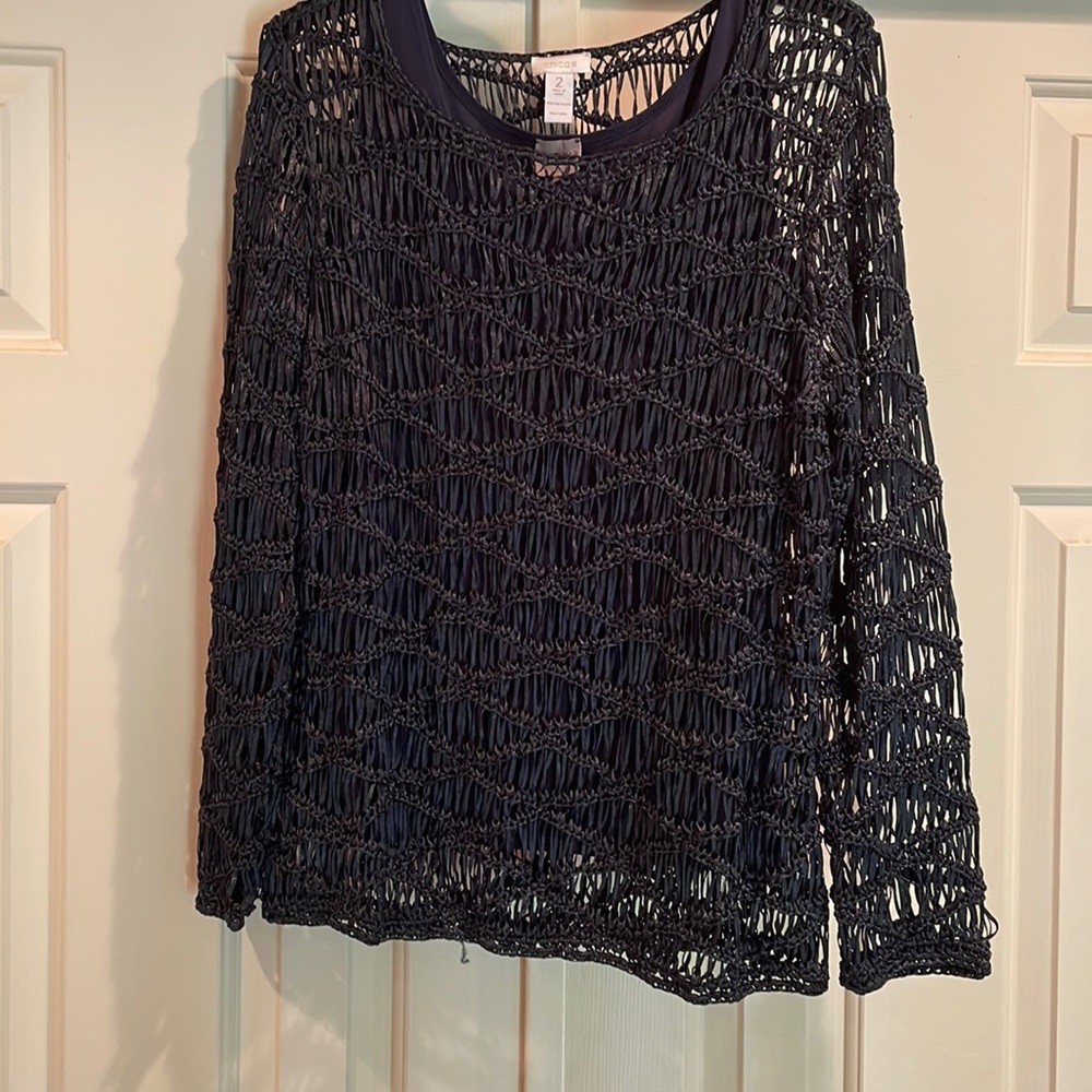 Chicos long sleeve macrame top and tank top too